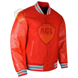 Chaquetas universitarias Letterman de alta calidad, cuerpo de lana, Mangas de cuero genuino, ropa de invierno, chaqueta elegante para hombre - Product Image 3