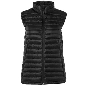 Gilet matelassé imperméable personnalisé pour femme, col montant, léger, zippé, avec broderie et boutons, vente en gros - Product Image 1