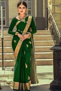 Banarasi Soie Jacquard Saree avec Chemisier Femmes Porter Dames Fête Festival Usage Quotidien Doux Coton Soie Sari En Gros Bas Prix Vêtement - Product Image 2