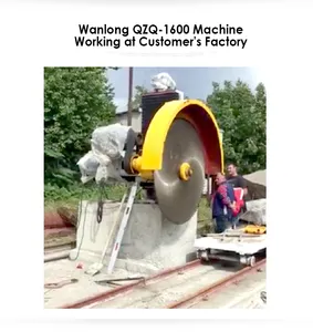 Wanlong QZQ-1600 máquina de corte com bloco de pedra automático, coluna única para processamento de bloco de mármore de granito