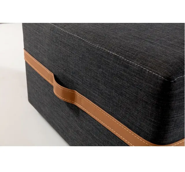 Leather Belt Ottoman Stools Modern Fabric Pouf Small Stools Ottoman Living Room Furniture cheap ottoman