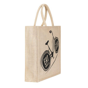 Sac de transport élégant en jute biodégradable fait à la main sac cosmétique polyvalent à poignée zippée du fabricant indien emballage textile vente - Product Image 5