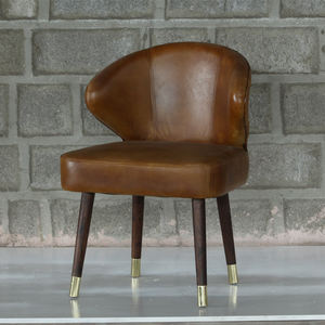 เก้าอี้รับประทานอาหารเฟอร์นิเจอร์บ้านเหล็กและหนังพร้อมวัสดุโลหะ - Product Image 1