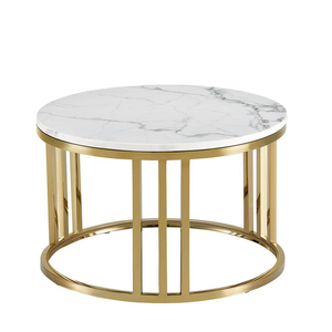 Contemporary Modern Farmhouse Elegant Home Furniture Iron <b>Marble</b> <b>Coffee</b> <b>Table</b> <b>Set</b> 2 Pieces for Industrial Living Room Decor - Product Image 3