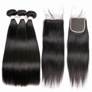 Vente en gros 2022 Offre Spéciale 18 pouces 4x4 fermeture de cheveux humains vierges caractéristiques bouclées naturelles os droit Vietnam tressage brut - Product Image 4