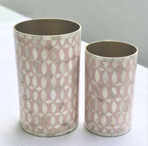 Pot de fleurs en nacre naturelle de haute qualité, décoration de maison, incrustation d'os, Vase de fleurs, fabricant et extracteur à vendre - Product Image 6