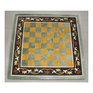 Beautiful Handmade <b>Square</b> Marble Border Side Inlay Design Table Top - Product Image 1
