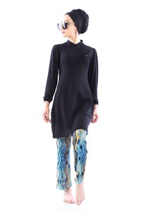 Conjunto completo de 5 piezas de traje de baño musulmán, ropa de baño islámica, vestidos turcos, Túnica Abaya modesta, Hijab modesto - Product Image 2