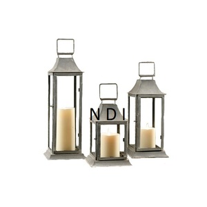 Juego de 3 velas decorativas para bodas y fiestas navideñas, farolillos de Metal con forma personalizada, portavelas de acero inoxidable - Product Image 1