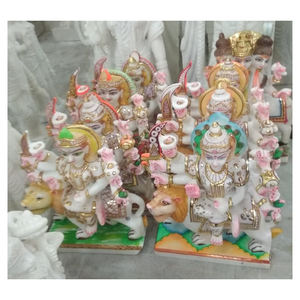 Nouvelle statue religieuse de Durga Maa en marbre blanc décoratif peint avec finition polie pour la maison, le bureau et le culte - Product Image 1