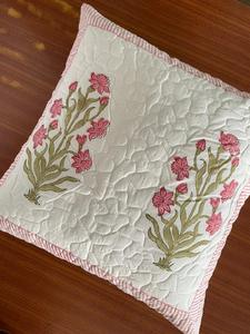 <b>Indian</b> Hand Block Print Cotton Quilted Decorative 40 X 40CM Square Cotton <b>Cushion</b> Cover - Product Image 4