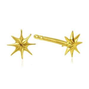 Wholesale classic <b>fine</b> jewelry gold plated 925 sterling silver plain star shape <b>stud</b> <b>earring</b> elegant look - Product Image 1