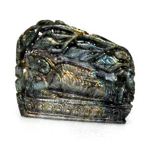 Labradorita-escultura pequeña de Buda para decoración del hogar, piedra curativa de cristal, tallado de Piedras naturales - Product Image 2