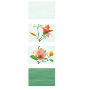 Green color flower design <b>decorative</b> ceramic glazed wall <b>tiles</b> 300x450mm - Product Image 1