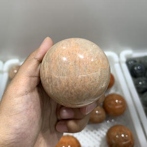 Natural Orange <b>Moon</b> Stone Sphere Crystal Peach Moonstone <b>Ball</b> Top Polished Gemstone Sphere for Home Healing Decoration Feng Shu - Product Image 2