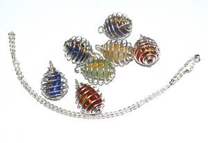 Grossiste Chakra Sanskrit Tumbled Cage Pendentifs: Chakra Sanskrit Tumbled Cage Pendentifs à vendre - Product Image 2