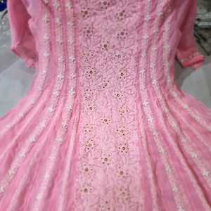 Atiyalibas Designer Doux Confortable Chikankari Avant Jaal Broderie Motif Floral 100% Coton Mousseline De Soie Travail À La Main - Product Image 6
