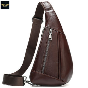 Petits sacs à bandoulière sacs latéraux pour hommes sac de poitrine en cuir véritable pour hommes sacs de messager en bandoulière pour hommes - Product Image 4