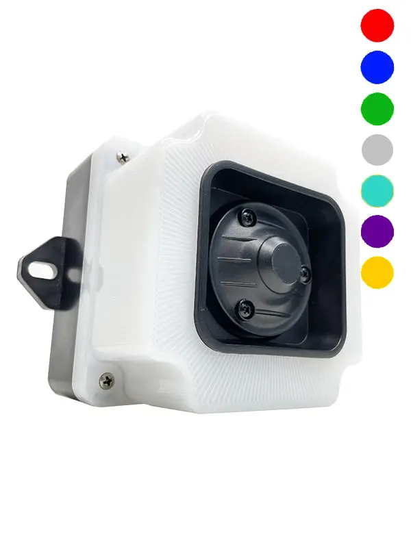 MUCCO Sound Alaram, Strobe Light Warning Beacon/industrial Alarm Beacon Siren, 125-133db LED ABS IP65 RGB 2 Years