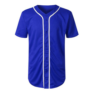 Maillot de baseball col rond pour hommes, personnalisé, bon marché, boutons complets, - Product Image 1