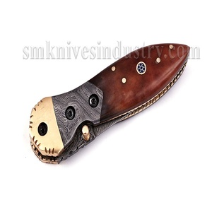 Couteau pliant fait main en os de chameau, couleur bleue, de revêtement, avec lime (Smk1382) - Product Image 5