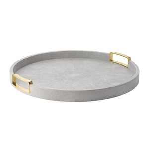 Best Designer <b>Bar</b> Ware Grey Serving Tray Simple Decorative Best Quality Tray With Strong Brass Metal Handles. - Product Image 3
