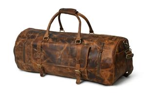 Bolso de viaje Vintage de cuero de búfalo 100% genuino hecho a mano con cremallera, ranura para zapatos duradera de alta calidad para regalos de aventura, suministro a granel - Product Image 6