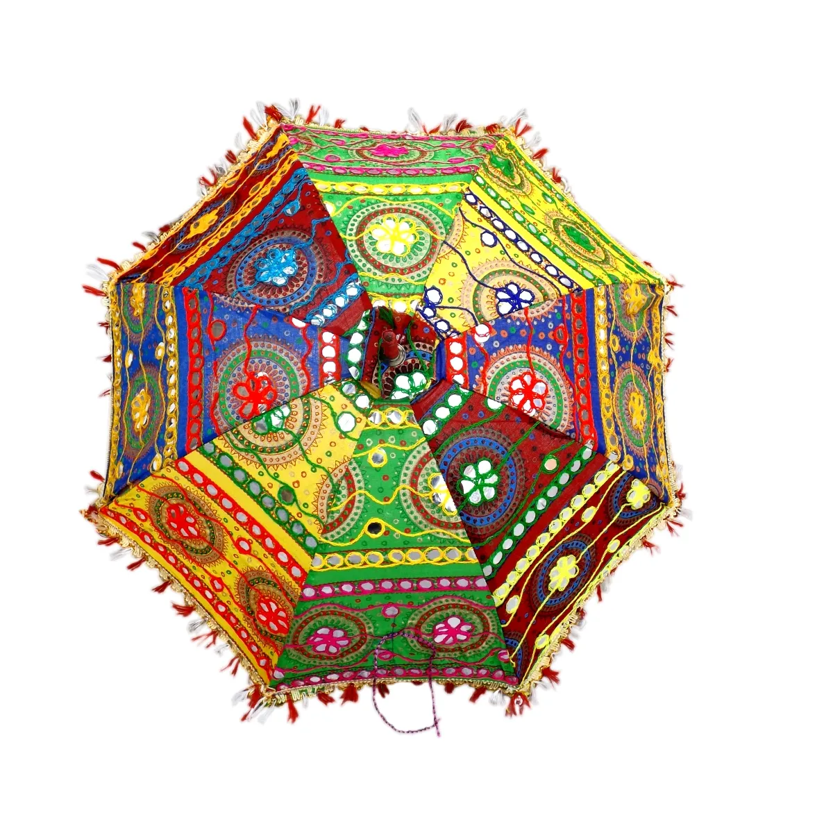 Grosir Bohemia Aneka Warna Buatan Tangan Bordir Indian Katun Payung Matahari untuk Dekorasi