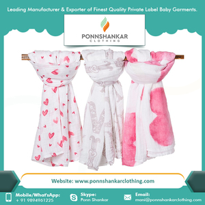 Couverture d'emmaillotage pour bébé en mousseline de coton 100% biologique |   Couverture douce et respirante pour nouveau-né |   Couverture de couchage légère pour bébé unisexe - Product Image 2