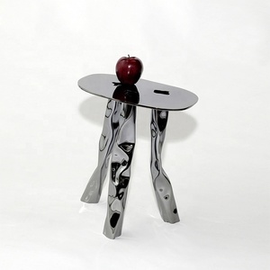 <b>Round</b> Handmade Metal Stainless Steel <b>Table</b> Luxury All Metal of Type <b>Table</b> Usage Office Home Room Restaurant <b>Round</b> Made in India - Product Image 2