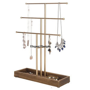 Élégant support de bijoux en métal de couleur abordable en argent design avec base blanche support de fantaisie fait main dernier support de bijoux design - Product Image 4