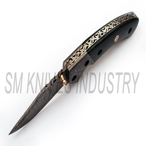 Beautiful Damascus <b>Knife</b> Custom Handmade Beautiful Liner <b>Lock</b> Pocket/Folding <b>Knife</b> (smk1256) - Product Image 3