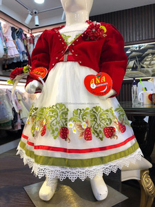 Koti en velours avec robe en filet brodée, nouveau design de fête, design élégant pour robe de mariage pour bébé fille - Product Image 6