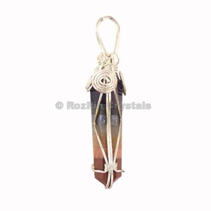 Chakra Double Point Chokoreiki Crystal & Rhinestone Unisex <b>Wedding</b> Wire <b>Wrap</b> Pendants for Sale - Product Image 1