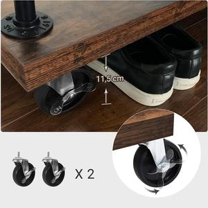 SONGMICS भूरा काला धातु पाइप ड्रेस अप कपड़े रैक, कपड़े रैक पर पहियों, 5-स्तरीय परिधान रैक - Product Image 6