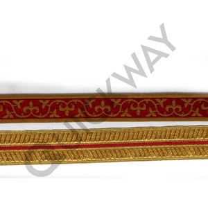 ผ้าลูกไม้สีทอง,ผ้าลูกไม้ Mylar ถักเปียสีทอง - Product Image 4