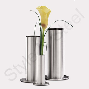 Antique <b>Large</b> Floor Decorative Cylinder Vases Wholesale Home Garden Metal Flower Vase Home Decor Antiques - Product Image 2