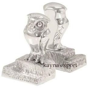 Meilleure qualité métal luxe cerf serre-livres artisanat métal coulée décoration de noël serre-livres argent brillant unique fini - Product Image 6