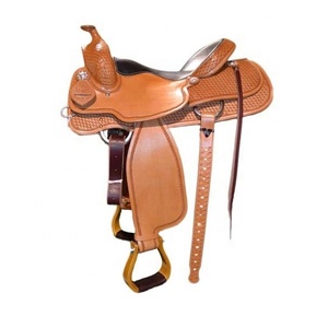 อานปรับได้แบบตะวันตกแกะสลักด้วยมือวัสดุหนังแท้ - Product Image 1