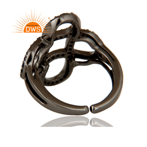 Anillo de plata de primera ley y zafiro azul para mujer, sortija, plata esterlina 925, medio infinito - Product Image 5