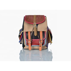 LW Mujer 2023 Estilo bohemio Color caramelo Mochila de cuero puro Resistente al agua Moda de tendencia con característica nacional - Product Image 6