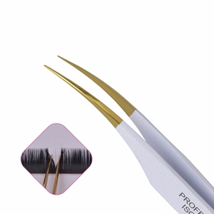 สีขาวต่อขนตา C จุดแหนบ Gold Tip, Lash แหนบปริมาณและแยกแหนบ,C-Point แหนบ - Product Image 4