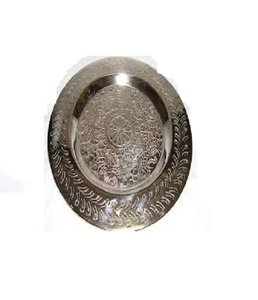 Plaques de chargeur métalliques en acier inoxydable, pour assiette à déjeuner, vaisselle de serveur ronde 1 pièce - Product Image 2