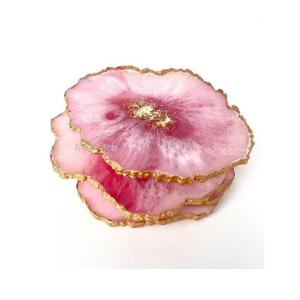 Set of 2 resin work <b>coaster</b> superior quality customized size and shape <b>glass</b> cup <b>coaster</b> set for home use - Product Image 2