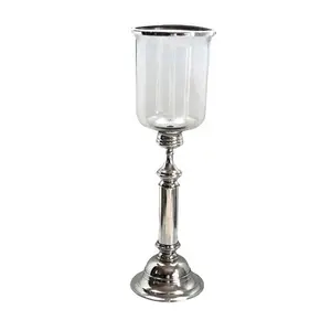 Chất lượng tốt nhất bàn ăn tối trang trí Hurricane Candle đèn Antique kết thúc Hurricane Candle đèn với Glass Shade trang trí