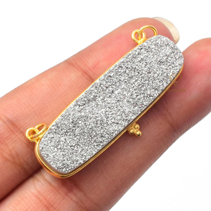 Pendentif en pierre précieuse pour anniversaire, magnifique bijou en argent Sterling, titane, druse, plaqué or, pour fournitures en gros - Product Image 1