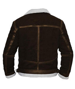 Blouson d'hiver en cuir pour hommes, avec col en fourrure, à la mode - Product Image 3