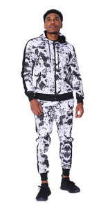 Designer Polyester <b>Tracksuit</b> for Men Style Slim Fit Joggers Bottom with Zip Hoodie Top Quality Track Suits for Men and Women - Product Image 3