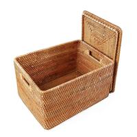 Summer Style Eco-friendly 100% Boîte personnalisée faite à la main Boîte de rangement de vêtements en rotin Boîte en osier pliable personnalisée 100 Pcs