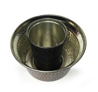 Pot à refroidir en verre et métal cuivré de style antique turc pour Raki Ouzo, usage hôtelier et restaurant